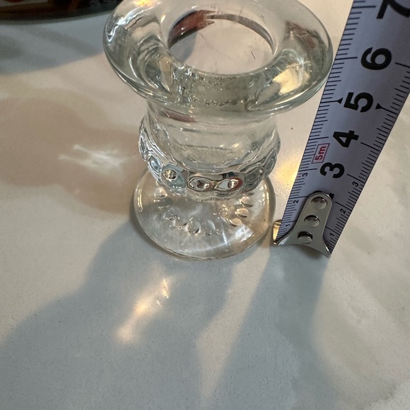 Glass Taper Candle Holders Set of 4 Clear Crystal Candle Holders for table - Picture 4 of 8